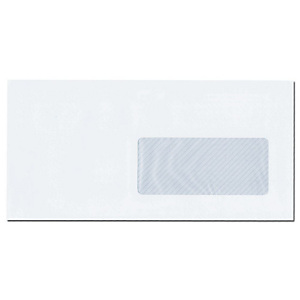 SAM Sobre empresarial, 225 x 115 mm, con ventana, autoadhesivo, papel, blanco SAM Sobre empresarial, 225 x 115 mm, con ventana, autoadhesivo, papel, blanco