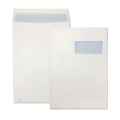 SAM Sobre empresarial, C4, 324 x 229 mm, con ventana, autoadhesivo, papel offset, blanco