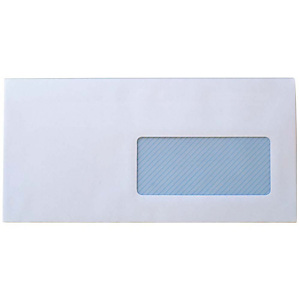 SAM Sobre empresarial, DL, 110 x 220 mm, con ventana, autoadhesivo, papel, blanco SAM Sobre empresarial, DL, 110 x 220 mm, con ventana, autoadhesivo, papel, blanco