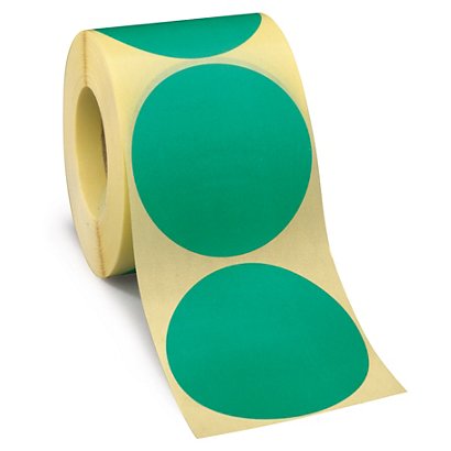 Samolepiace, značkovacie kolieska Ø 70 mm, zelené, 500 ks na roli