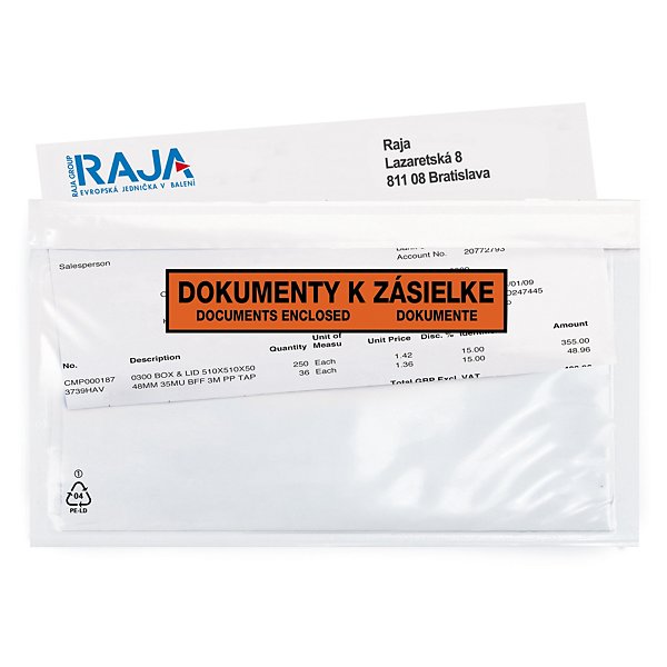 Samolepiaci obal na sprievodnú dokumentáciu, s potlačou | RAJA - 10