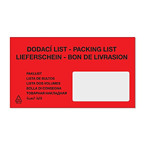 Samolepicí obal na doprovodnou dokumentaci 250 ks, s potiskem Samolepicí obal na doprovodnou dokumentaci 250 ks, s potiskem