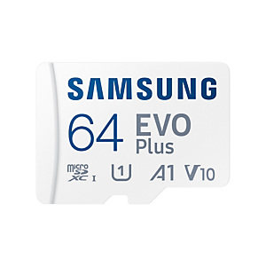 Samsung Carte MicroSD EVO Plus (2024) 64 Go, 64 Go, MicroSDXC, UHS-I, 160 Mo/s, Class 1 (U1), V10 MB-MC64SA/EU Samsung Carte MicroSD EVO Plus (2024) 64 Go, 64 Go, MicroSDXC, UHS-I, 160 Mo/s, Class 1 (U1), V10 MB-MC64SA/EU