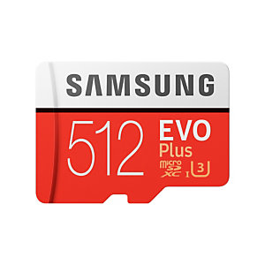 Samsung Evo Plus, 512 Go, MicroSDXC, Classe 10, UHS-I, 100 Mo/s, 90 Mo/s MB-MC512HA/EU