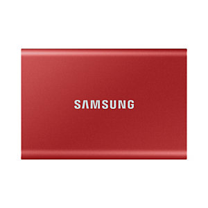 Samsung Portable SSD T7, 2000 Go, USB Type-C, 3.2 Gen 2 (3.1 Gen 2), 1050 Mo/s, Protection par mot de passe, Rouge MU-PC2T0R/WW