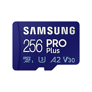 Samsung PRO Plus, 256 GB, MicroSDXC, Clase 10, UHS-I, 160 MB/s, 120 MB/s MB-MD256KA/EU Samsung PRO Plus, 256 GB, MicroSDXC, Clase 10, UHS-I, 160 MB/s, 120 MB/s MB-MD256KA/EU