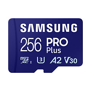 Samsung PRO Plus MB-MD256SA/EU, 256 Go, MicroSD, Classe 3, UHS-I, 180 Mo/s, 130 Mo/s