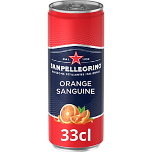 San Pellegrino Aranciata Rossa Canette de format slim - Lot de 24 canettes de 33 cl