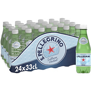 San Pellegrino Eau minérale légèrement pétillante - Lot 24 bouteilles PET 33 cl