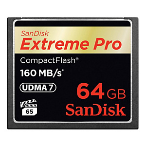 Sandisk 64GB Extreme Pro CF 160MB/s, 64 GB, CompactFlash, 160 MB/s, 150 MB/s SDCFXPS-064G-X46 Sandisk 64GB Extreme Pro CF 160MB/s, 64 GB, CompactFlash, 160 MB/s, 150 MB/s SDCFXPS-064G-X46