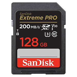 SanDisk Carte mémoire SDXC Extreme Pro Class 10 V30 U3 200/90MB/s - 128GB