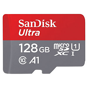 SanDisk Carte mémoire Ultra microSDHC UHS-I -128 GB- avec adaptateur SD