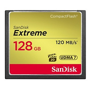 Sandisk CF Extreme 128GB, 128 GB, CompactFlash, 120 MB/s, 85 MB/s, Negro SDCFXSB-128G-G46 Sandisk CF Extreme 128GB, 128 GB, CompactFlash, 120 MB/s, 85 MB/s, Negro SDCFXSB-128G-G46