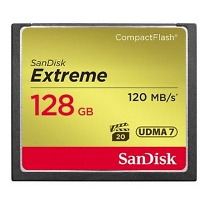 Sandisk CF Extreme 128GB, 128 GB, CompactFlash, 120 MB/s, 85 MB/s, Negro SDCFXSB-128G-G46
