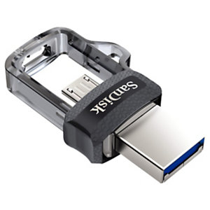 SanDisk Clé USB 3.0 Ultra Dual avec double connectique Micro USB - 32 Go - Argent/Noir -Pack promo :