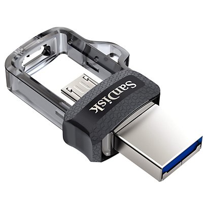 SanDisk Clé USB 3.0 Ultra Dual avec double connectique Micro USB - 32 Go - Argent/Noir -Pack promo : Lot de 2 clés + 1 OFFERTE - 1