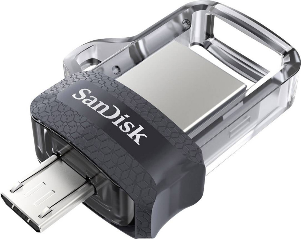 SanDisk Clé USB 3.0 Ultra Dual avec double connectique Micro USB - 32 Go - Argent/Noir