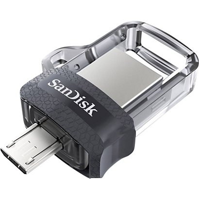 SanDisk Clé USB 3.0 Ultra Dual avec double connectique Micro USB - 32 Go - Argent/Noir - 1