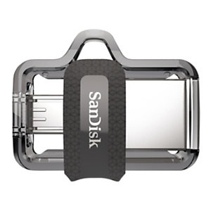 SanDisk Clé USB 3.0 Ultra Dual avec double connectique Micro USB - 64 Go - Argent/Noir
