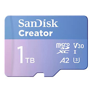 Sandisk Creator, 1 TB, MicroSDXC, Clase 10, UHS-I, 190 MB/s, 130 MB/s SDSQXAV-1T00-GN6MS Sandisk Creator, 1 TB, MicroSDXC, Clase 10, UHS-I, 190 MB/s, 130 MB/s SDSQXAV-1T00-GN6MS