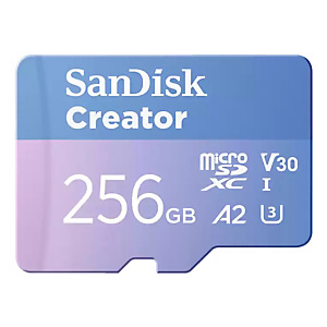 Sandisk Creator, 256 GB, MicroSDXC, Clase 10, UHS-I, 190 MB/s, 130 MB/s SDSQXAV-256G-GN6MS Sandisk Creator, 256 GB, MicroSDXC, Clase 10, UHS-I, 190 MB/s, 130 MB/s SDSQXAV-256G-GN6MS