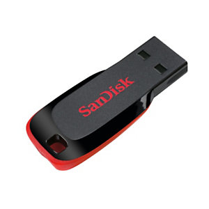 SanDisk Cruzer Blade Unidad flash USB 2.0, 128 GB, negro y rojo