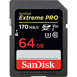 Sandisk Exrteme PRO 64 GB, 64 GB, SDXC, Clase 10, UHS-I, 170 MB/s, 90 MB/s SDSDXXY-064G-GN4IN Sandisk Exrteme PRO 64 GB, 64 GB, SDXC, Clase 10, UHS-I, 170 MB/s, 90 MB/s SDSDXXY-064G-GN4IN