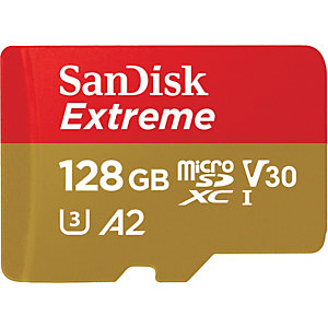 SanDisk Extreme, 128 Go, MicroSDXC, Classe 3, UHS-I, 160 Mo/s, 90 Mo/s SDSQXA1-128G-GN6AA