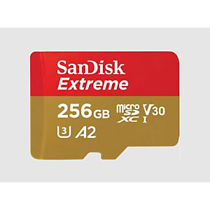 SanDisk Extreme, 256 Go, MicroSDXC, Classe 3, UHS-I, 160 Mo/s, 90 Mo/s SDSQXAV-256G-GN6MA