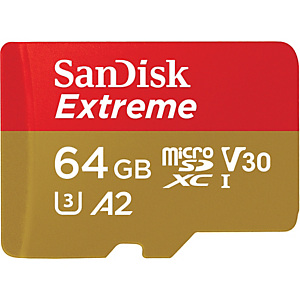 SanDisk Extreme, 64 Go, MicroSDXC, Classe 10, UHS-I, 170 Mo/s, 80 Mo/s SDSQXAH-064G-GN6AA
