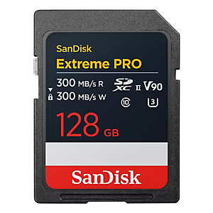 Sandisk Extreme PRO, 128 GB, SDXC, Clase 10, UHS-II, 300 MB/s, 300 MB/s SDSDXDM-128G-GN4IN Sandisk Extreme PRO, 128 GB, SDXC, Clase 10, UHS-II, 300 MB/s, 300 MB/s SDSDXDM-128G-GN4IN