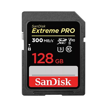 SanDisk Extreme PRO, 128 Go, SDXC, Classe 10, UHS-II, 300 Mo/s, 260 Mo/s SDSDXDK-128G-GN4IN