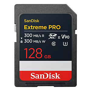 SanDisk Extreme PRO, 128 Go, SDXC, Classe 10, UHS-II, 300 Mo/s, 300 Mo/s SDSDXDM-128G-GN4IN SanDisk Extreme PRO, 128 Go, SDXC, Classe 10, UHS-II, 300 Mo/s, 300 Mo/s SDSDXDM-128G-GN4IN