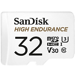 SanDisk High Endurance, 32 Go, MicroSDHC, Classe 10, UHS-I, 100 Mo/s, 40 Mo/s SDSQQNR-032G-GN6IA SanDisk High Endurance, 32 Go, MicroSDHC, Classe 10, UHS-I, 100 Mo/s, 40 Mo/s SDSQQNR-032G-GN6IA