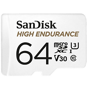 SanDisk High Endurance, 64 Go, MicroSDXC, Classe 10, UHS-I, 100 Mo/s, 40 Mo/s SDSQQNR-064G-GN6IA