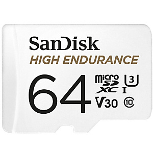 SanDisk High Endurance, 64 Go, MicroSDXC, Classe 10, UHS-I, 100 Mo/s, 40 Mo/s SDSQQNR-064G-GN6IA SanDisk High Endurance, 64 Go, MicroSDXC, Classe 10, UHS-I, 100 Mo/s, 40 Mo/s SDSQQNR-064G-GN6IA