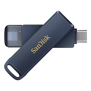 Sandisk iXpand, 256 GB, USB Type-C / Lightning, 3.2 Gen 1 (3.1 Gen 1), 90 MB/s, Girar, Azul SDIXD0N-256G-GN6NE Sandisk iXpand, 256 GB, USB Type-C / Lightning, 3.2 Gen 1 (3.1 Gen 1), 90 MB/s, Girar, Azul SDIXD0N-256G-GN6NE