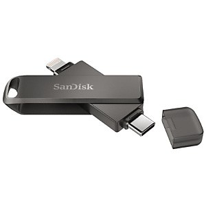 SanDisk iXpand Luxe, Unidad flash Lightning y USB-C 3.1 , 128 GB, negro
