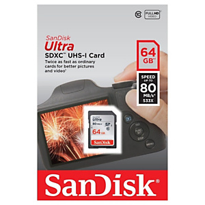SanDisk Memorie Secure Digital SDHC Ultra 64 GB SanDisk Memorie Secure Digital SDHC Ultra 64 GB