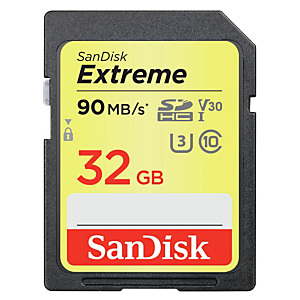 Sandisk SDSDXVE-032G-GNCI2, 32 GB, SDHC, Clase 10, UHS-I, 90 MB/s, 40 MB/s Sandisk SDSDXVE-032G-GNCI2, 32 GB, SDHC, Clase 10, UHS-I, 90 MB/s, 40 MB/s