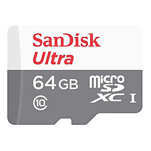 SanDisk SDSQUNR-064G-GN3MN, 64 Go, MicroSDXC, Classe 10, Class 1 (U1), Gris, Blanc