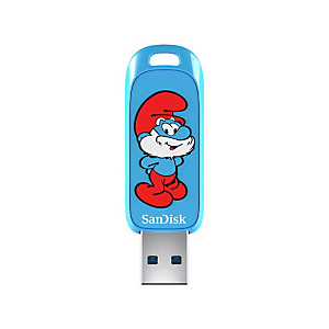 Sandisk Smurfs, 128 GB, USB tipo A, 3.2 Gen 1 (3.1 Gen 1), 130 MB/s, Sin tapa, Azul SDCZIS-128G-G46 Sandisk Smurfs, 128 GB, USB tipo A, 3.2 Gen 1 (3.1 Gen 1), 130 MB/s, Sin tapa, Azul SDCZIS-128G-G46