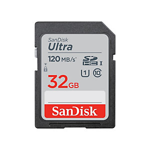 SanDisk Ultra, 32 Go, SDHC, Classe 10, UHS-I, 120 Mo/s, Class 1 (U1) SDSDUN4-032G-GN6IM