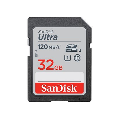 SanDisk Ultra, 32 Go, SDHC, Classe 10, UHS-I, 120 Mo/s, Class 1 (U1) SDSDUN4-032G-GN6IM - 1
