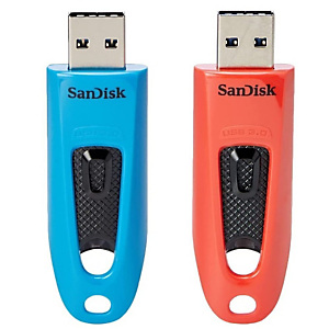 Sandisk Ultra, 64 GB, USB tipo A, 3.0, 130 MB/s, Deslizar, Azul, Rojo SDCZ48-064G-G46BR2 Sandisk Ultra, 64 GB, USB tipo A, 3.0, 130 MB/s, Deslizar, Azul, Rojo SDCZ48-064G-G46BR2