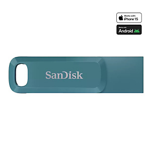 Sandisk Ultra Dual Drive Go, 512 GB, USB Tipo C, 3.2 Gen 1 (3.1 Gen 1), 400 MB/s, Girar, Turquesa SDDDC3-512G-G46NBB Sandisk Ultra Dual Drive Go, 512 GB, USB Tipo C, 3.2 Gen 1 (3.1 Gen 1), 400 MB/s, Girar, Turquesa SDDDC3-512G-G46NBB