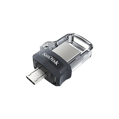 SanDisk Ultra Dual m3.0, 128 Go, USB Type-A / Micro-USB, 3.2 Gen 1 (3.1 Gen 1), Slide, 5,2 g, Noir, Argent, Transparent SDDD3-128G-G46 - 1