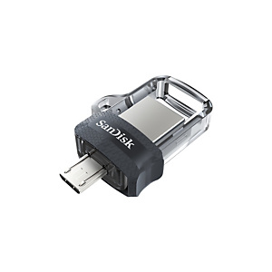 Sandisk Ultra Dual m3.0, 256 GB, USB Type-A / Micro-USB, 3.2 Gen 1 (3.1 Gen 1), Deslizar, 5,2 g, Negro, Plata, Transparente SDDD3-256G-G46 Sandisk Ultra Dual m3.0, 256 GB, USB Type-A / Micro-USB, 3.2 Gen 1 (3.1 Gen 1), Deslizar, 5,2 g, Negro, Plata, Transparente SDDD3-256G-G46