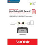 SanDisk Ultra Dual Unidad flash USB tipo C, 64 GB, negro y plateado SanDisk Ultra Dual Unidad flash USB tipo C, 64 GB, negro y plateado