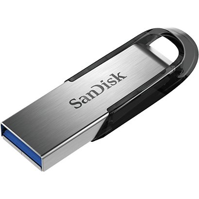 SanDisk ULTRA FLAIR, 64 Go, USB Type-A, 3.0, 150 Mo/s, Sans capuchon, Noir, Argent SDCZ73-064G-G46 - 1